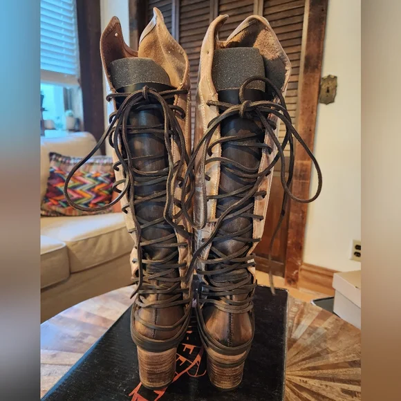 Freebird Coal Knee-high Boots, Taupe - Picture 4 of 7